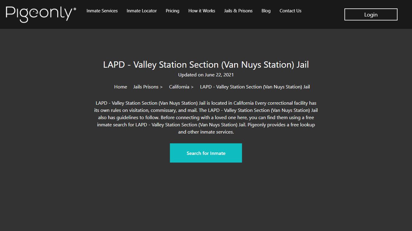 LAPD - Valley Station Section (Van Nuys Station) Jail